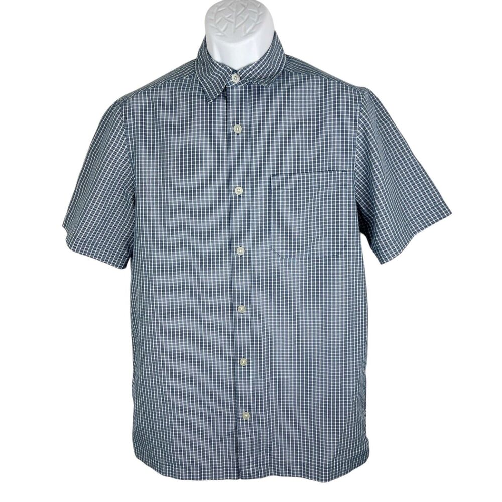 Urban Pipeline Button Down Shirt Men Small Blue Plaid Short Sleeve Casual
